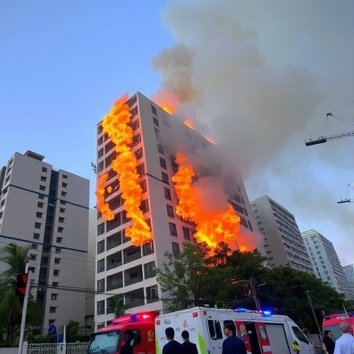 广州天河一住宅发生火灾(图1) 广州天河一住宅发生火灾(图1)