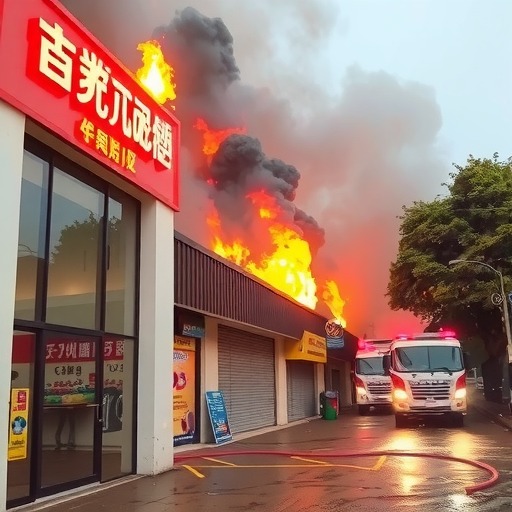 广东汕头潮阳区谷饶镇一铺面突发火灾(图2) 广东汕头潮阳区谷饶镇一铺面突发火灾(图2)