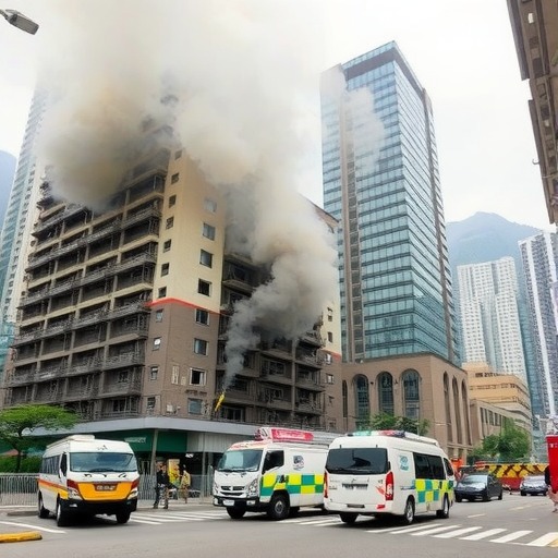 香港中环歌赋街一大厦单位起火 致1死3伤(图2) 香港中环歌赋街一大厦单位起火 致1死3伤(图2)