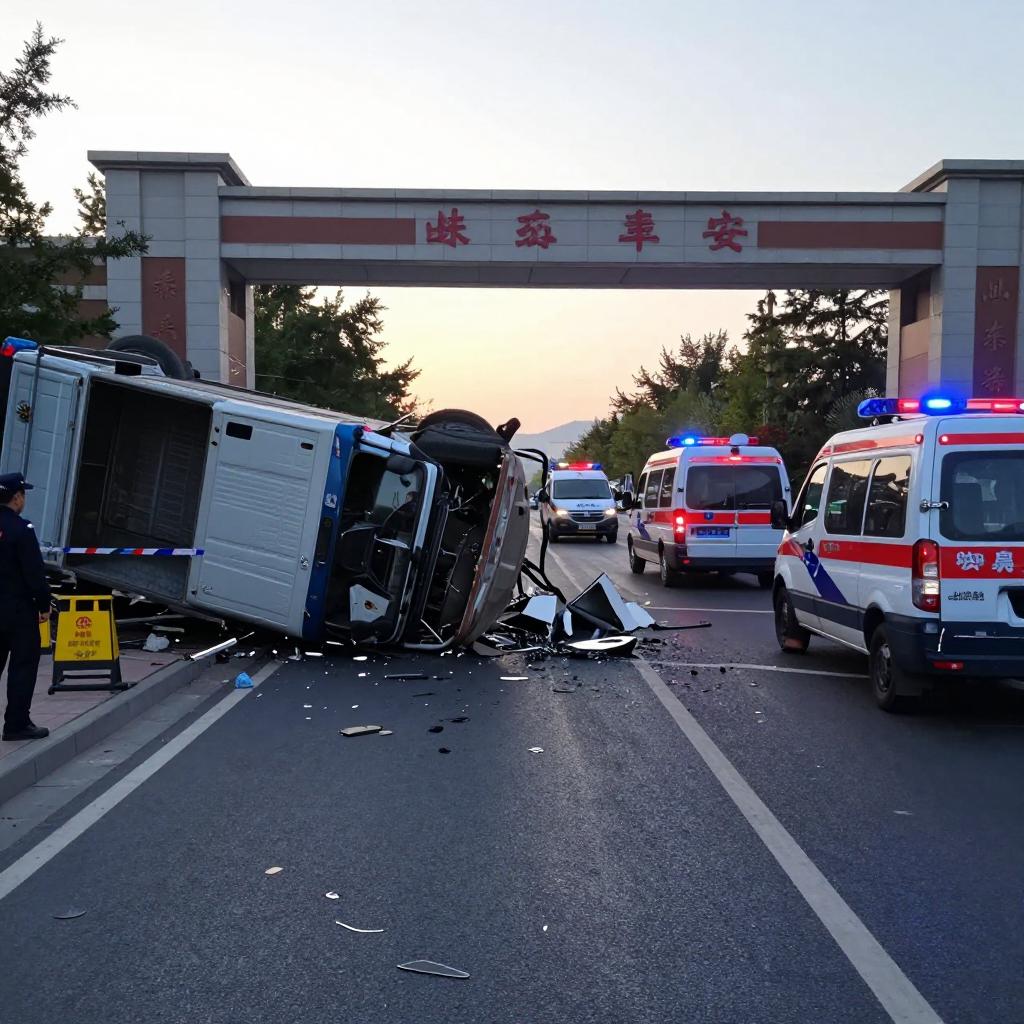 东平县校门口公交车失控撞人致11死12伤(图1) 东平县校门口公交车失控撞人致11死12伤(图1)
