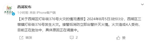 杭州西湖区一地发生火灾事故 造成4人受伤(图2)