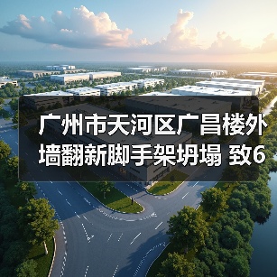 广州市天河区广昌楼外墙翻新脚手架坍塌 致6伤(图2) 广州市天河区广昌楼外墙翻新脚手架坍塌 致6伤(图2)