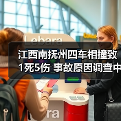 江西南抚州四车相撞致1死5伤 事故原因调查中(图2) 江西南抚州四车相撞致1死5伤 事故原因调查中(图2)