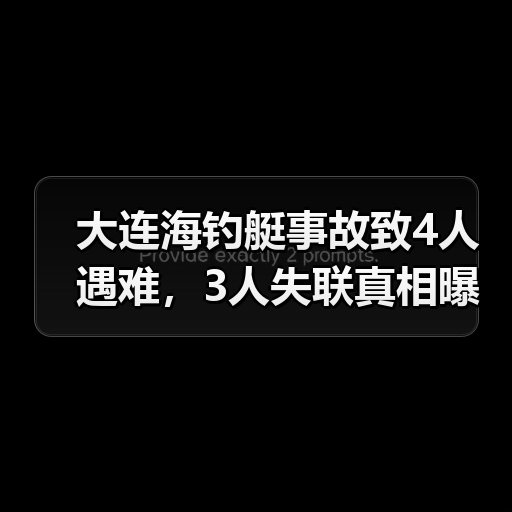 大连海钓艇事故致4人遇难，3人失联真相曝光（图3）