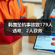 韩国坠机事故致179人遇难、2人获救